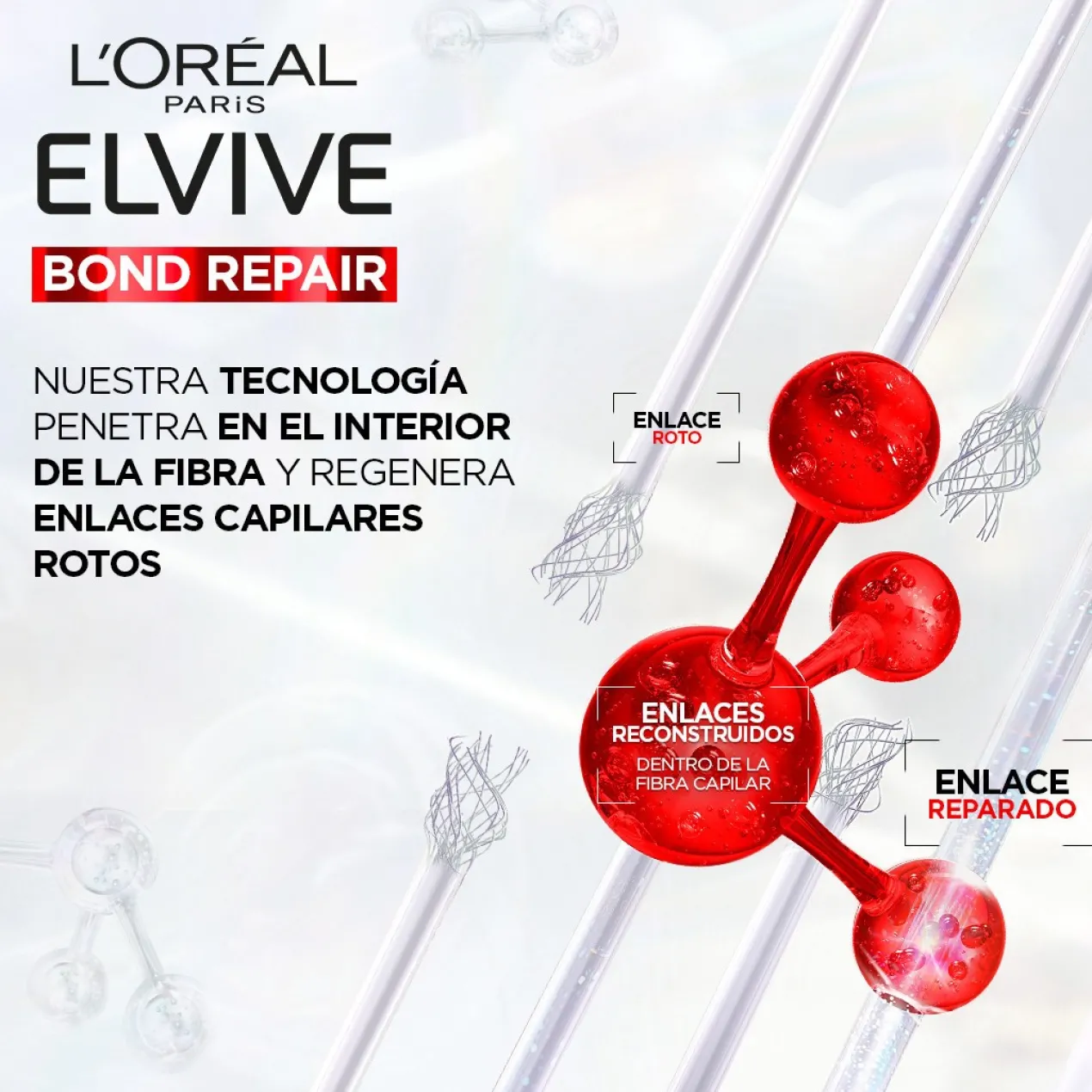 ELVIVE Bond Repair Sérum sem enxaguamento Rotina de Reconstrução Profunda