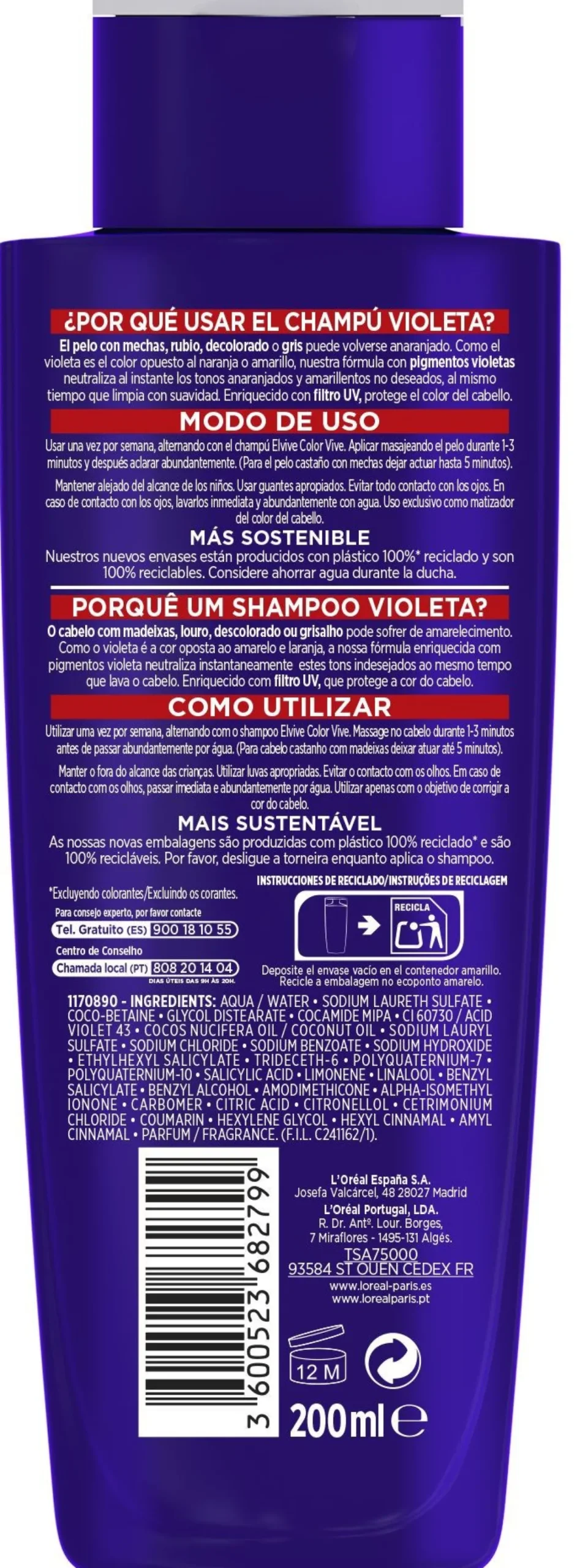 Elvive Color Champô Matizante Violeta