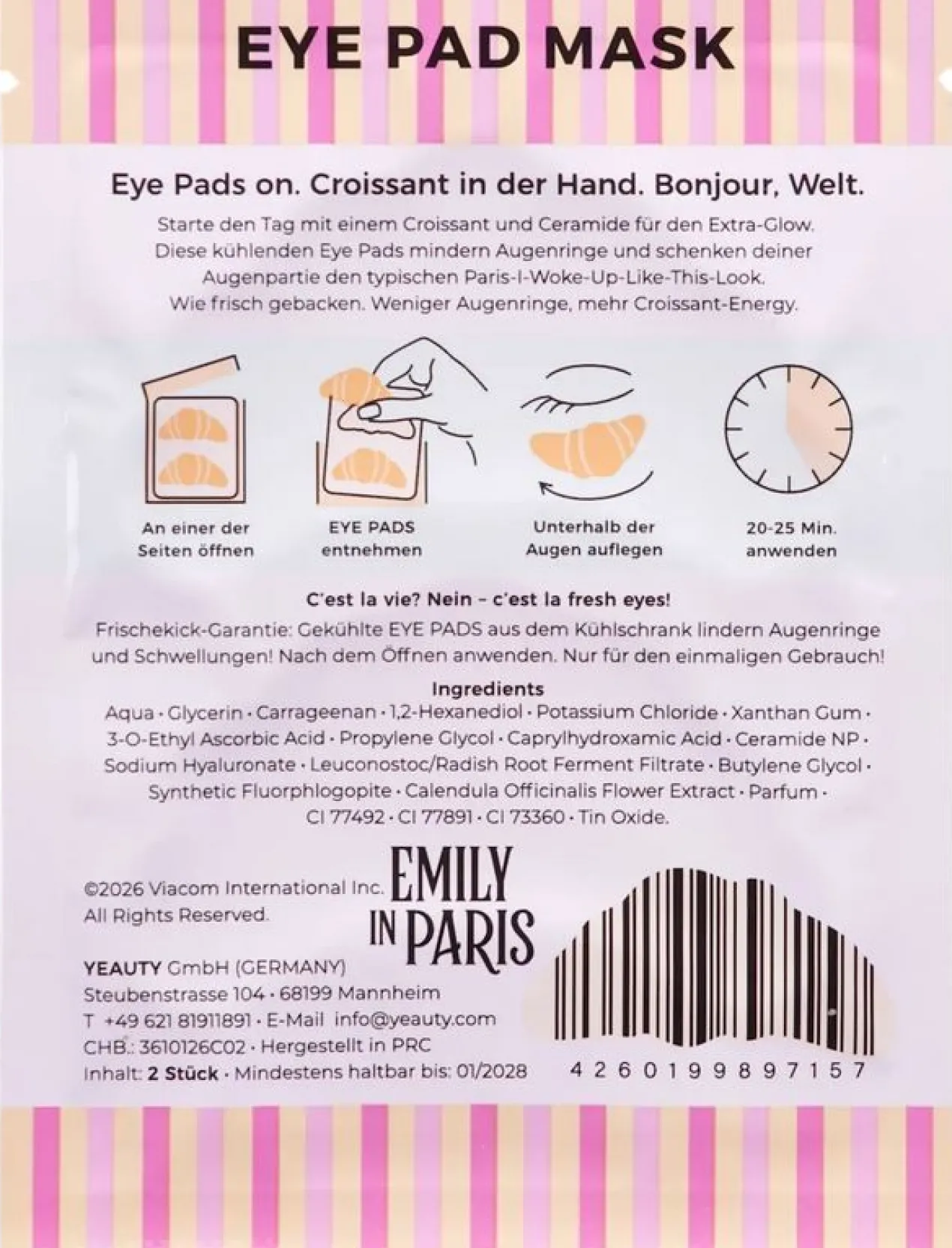 Emily in Paris Adesivos de Olhos Ceramide Croissant