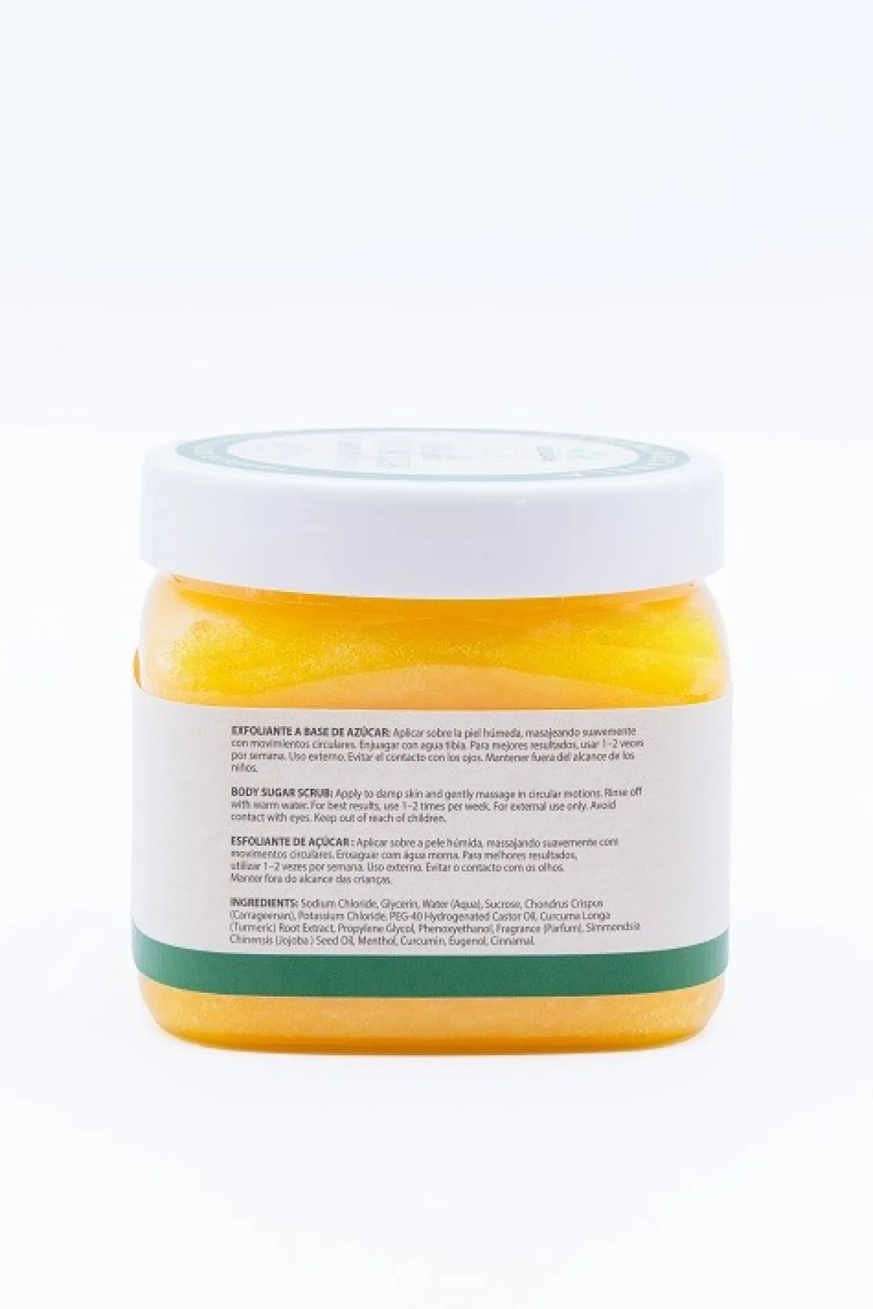 Esfoliante Corporal de Açúcar com Cúrcuma e Óleo de Jojoba