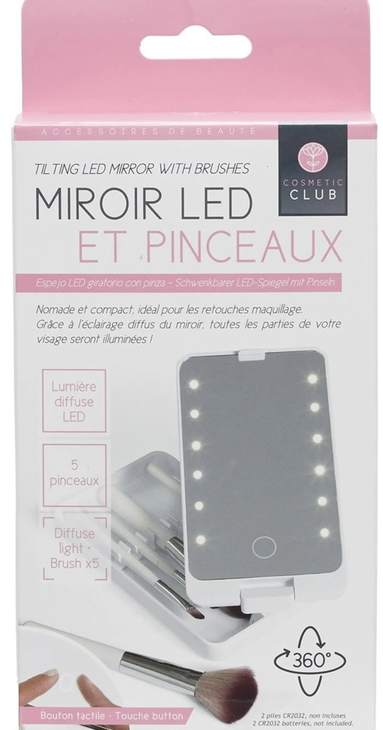 Espelho Led com Pincéis