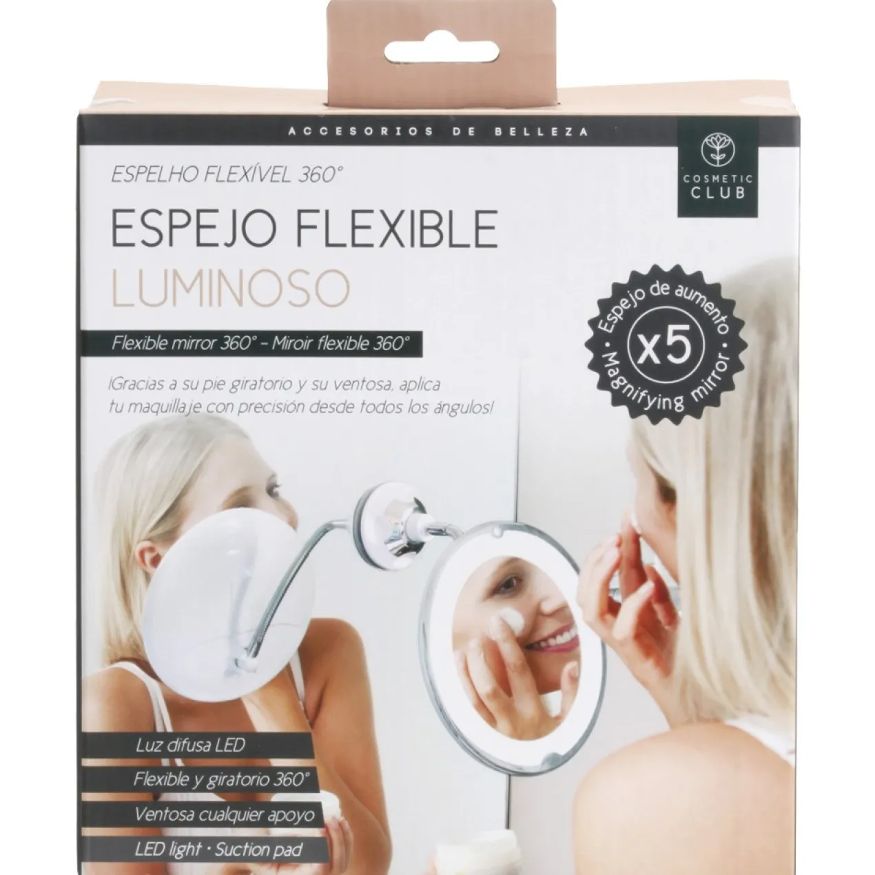 Espelho Led Flexível com Ventosa
