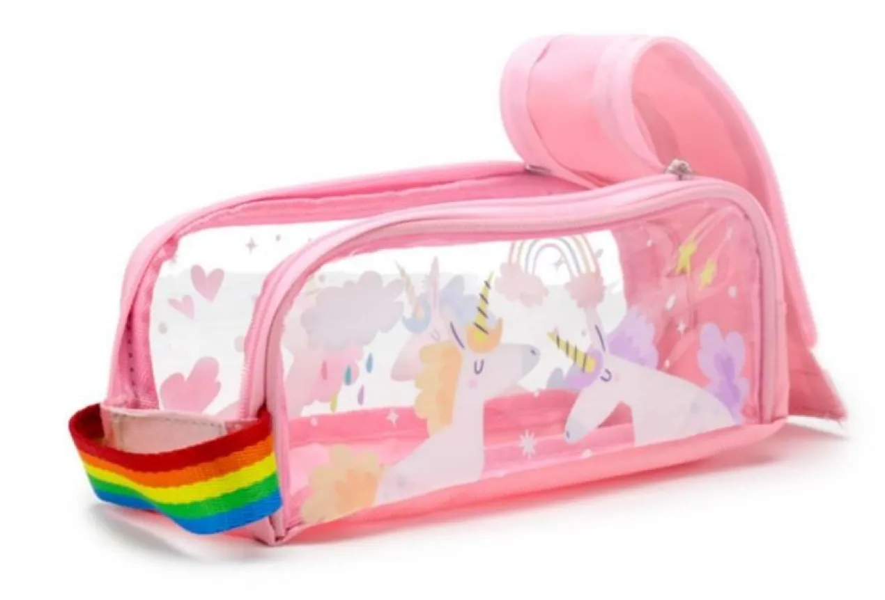 Estojo Adoramals Transparente Unicórnio