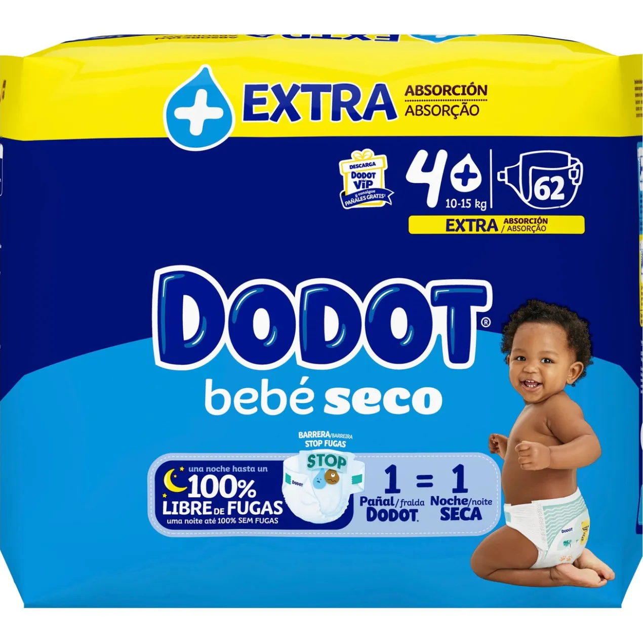 Fraldas de Bebê Seco T4+ (10-15Kg)