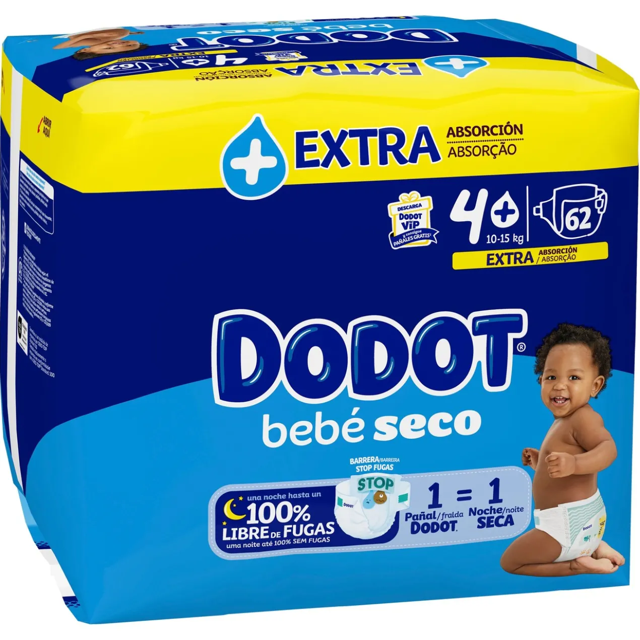 Fraldas de Bebê Seco T4+ (10-15Kg)