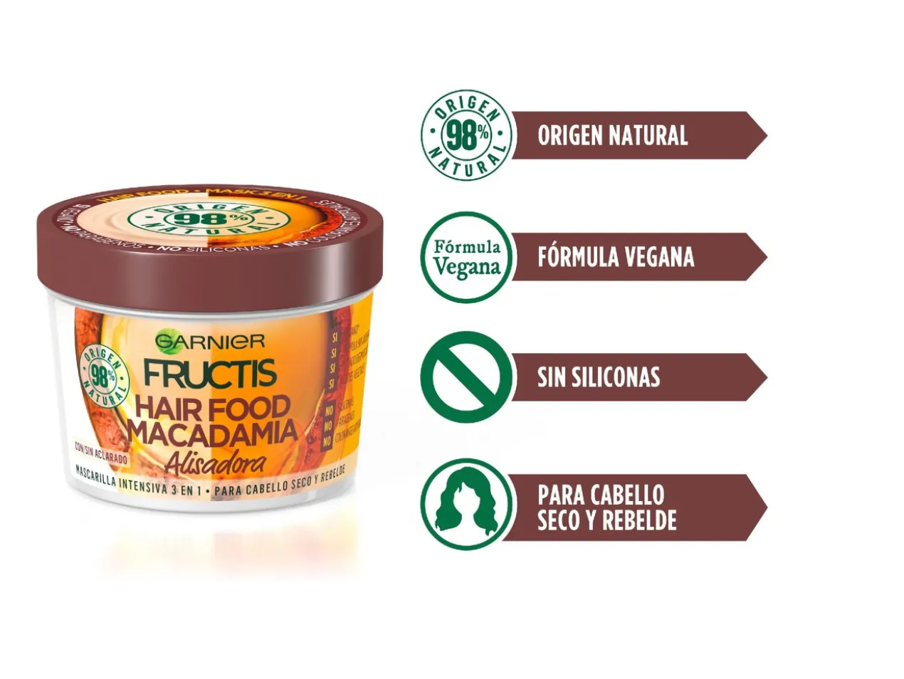 Fructis Hair Food Coco Máscara 3 em 1 Alisadora