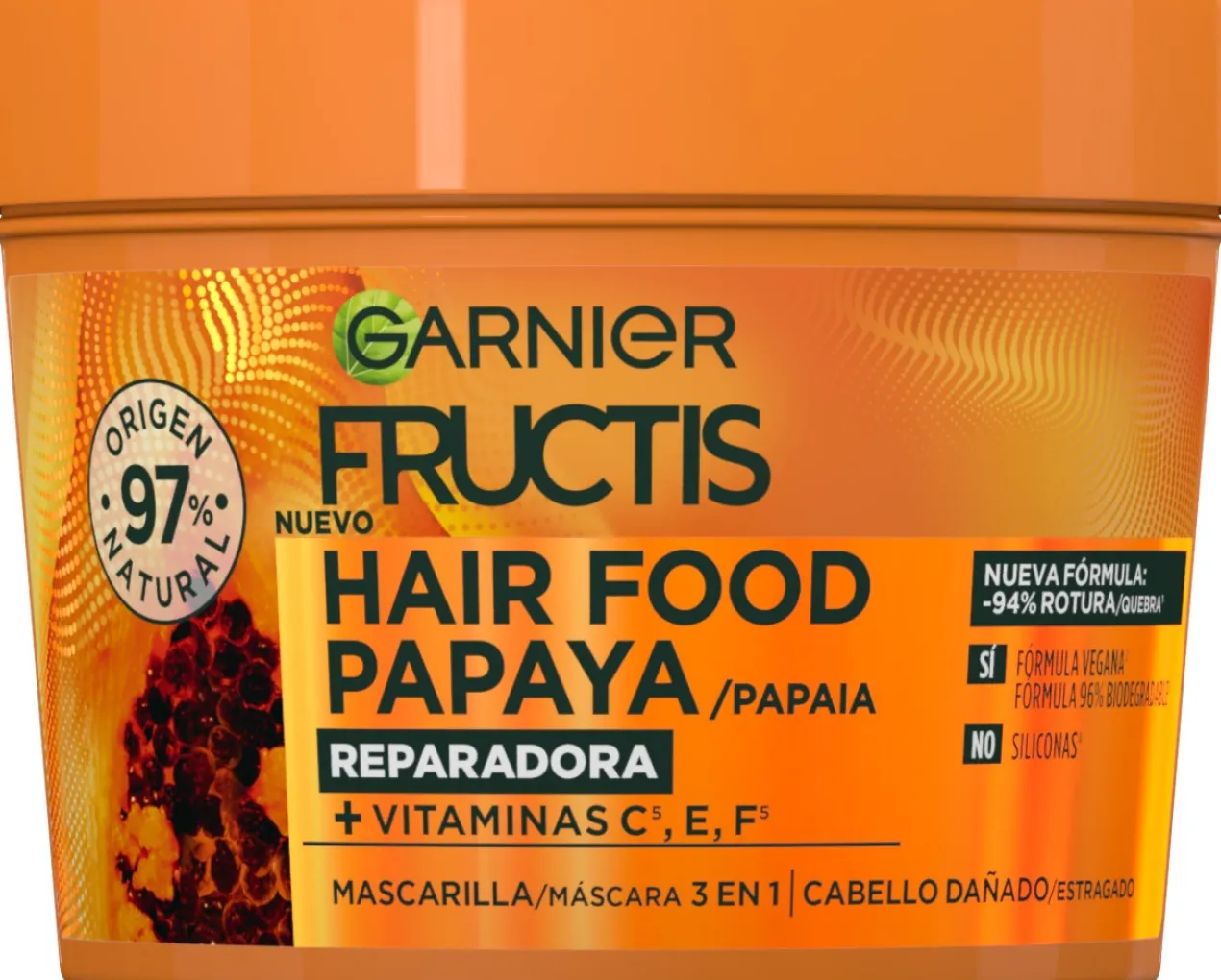 Fructis Hair Food Máscara Capilar 3 em 1 Papaia