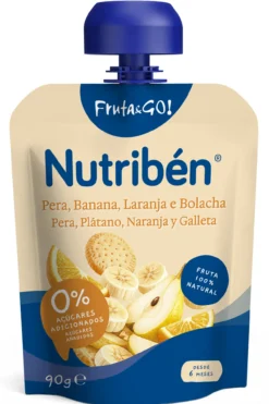 Fruta & Go Pera, Banana, Laranja e Bolacha