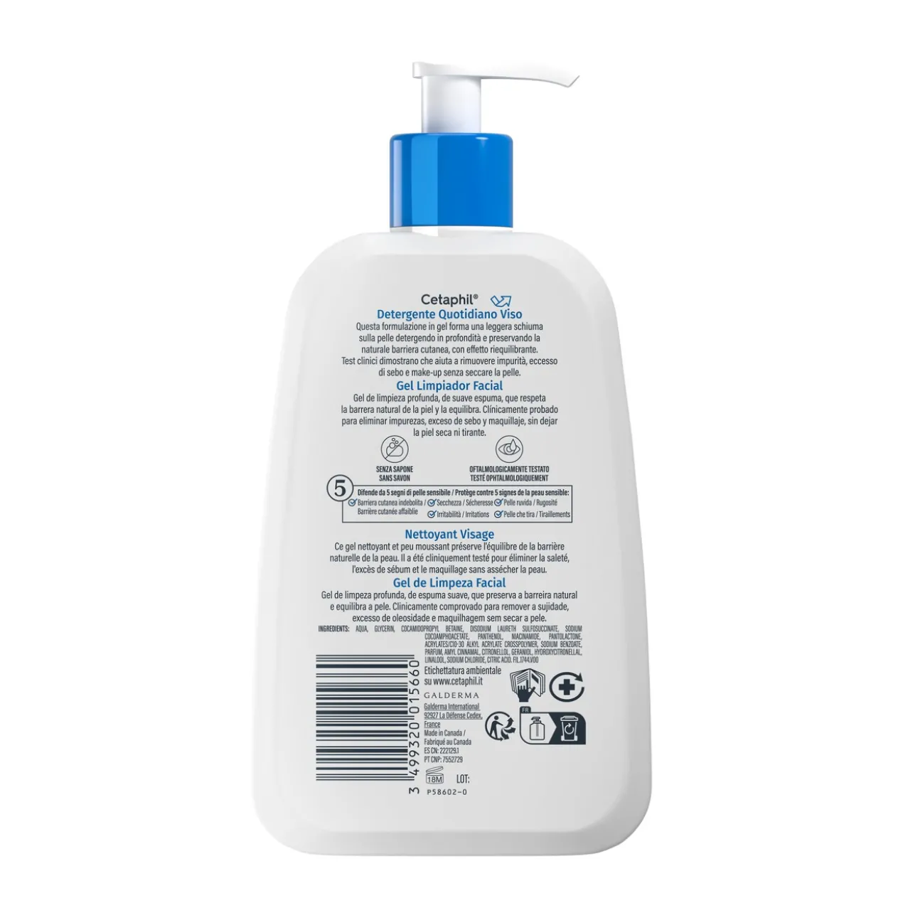 Gel de Limpeza Facial Pele Sensível, Mista a Oleosa