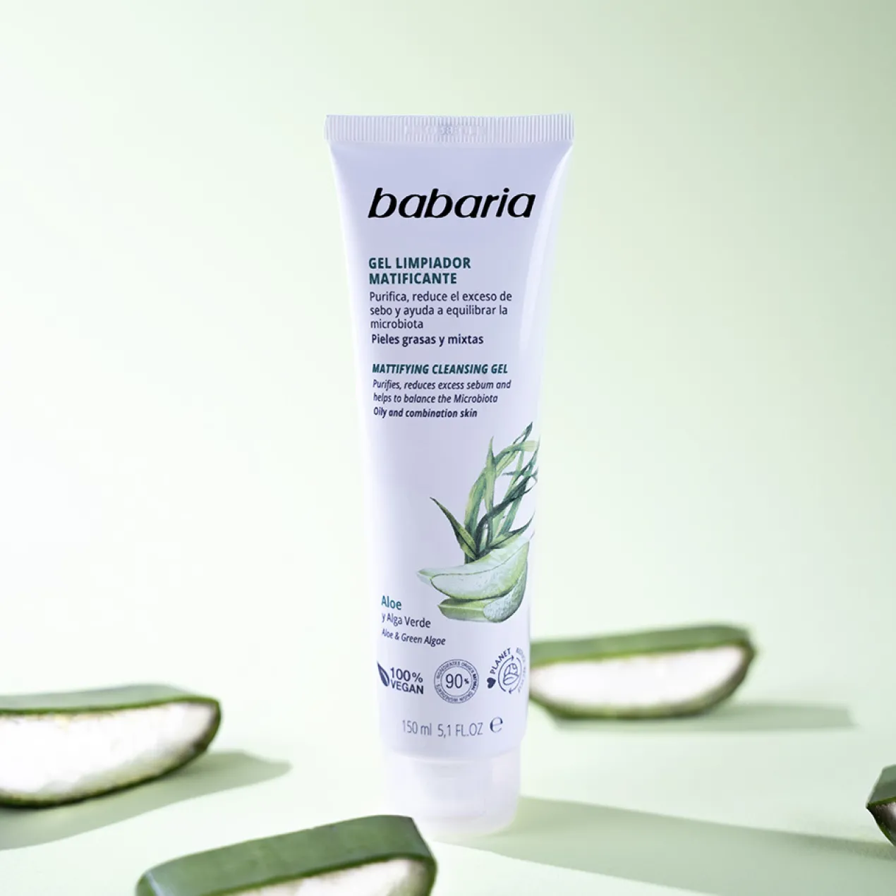Gel de Limpeza Matificante Aloé e Alga Verde