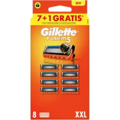 Gillette Fusion5 Pack Poupança 7+1 Recargas para Máquinas de Barbear