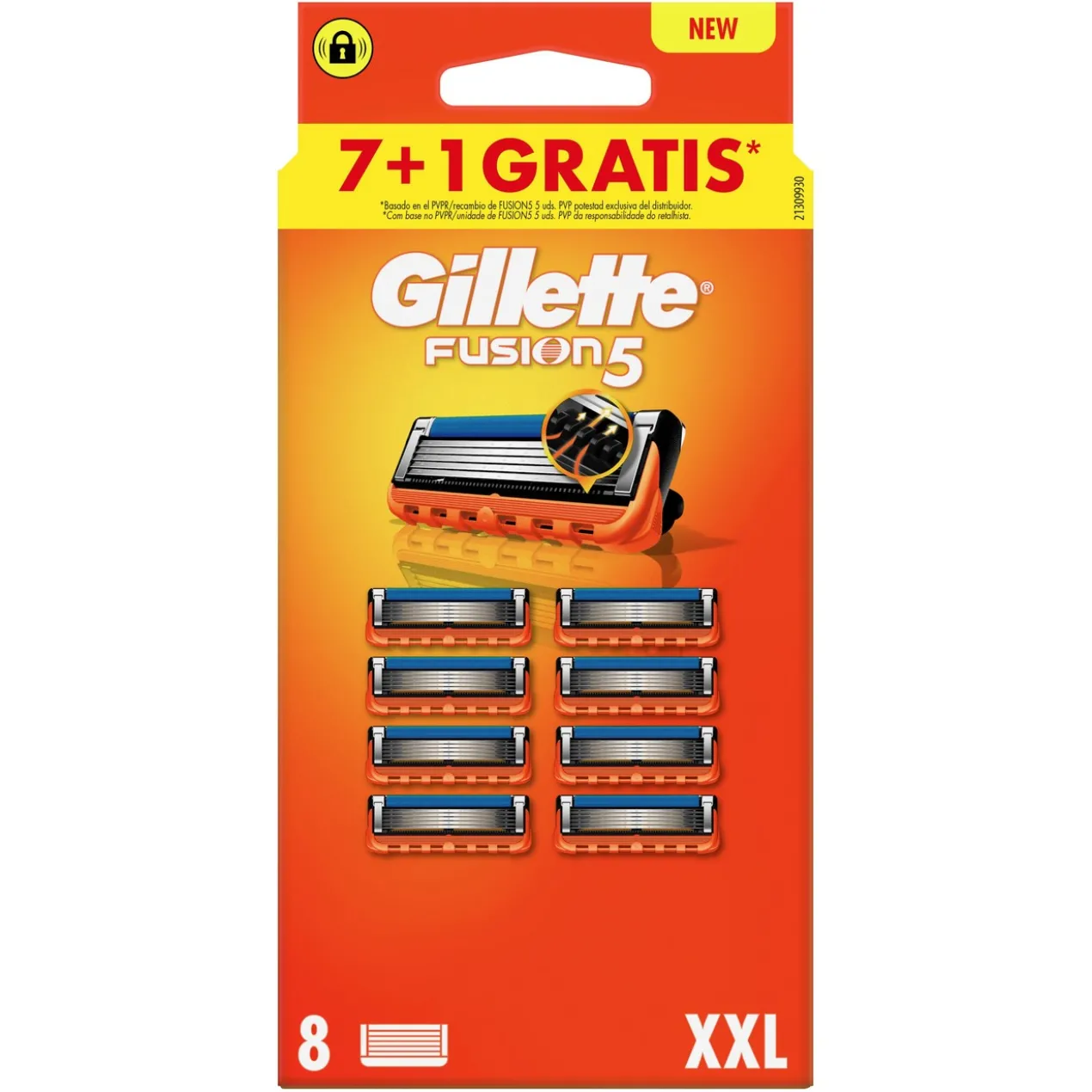 Gillette Fusion5 Pack Poupança 7+1 Recargas para Máquinas de Barbear