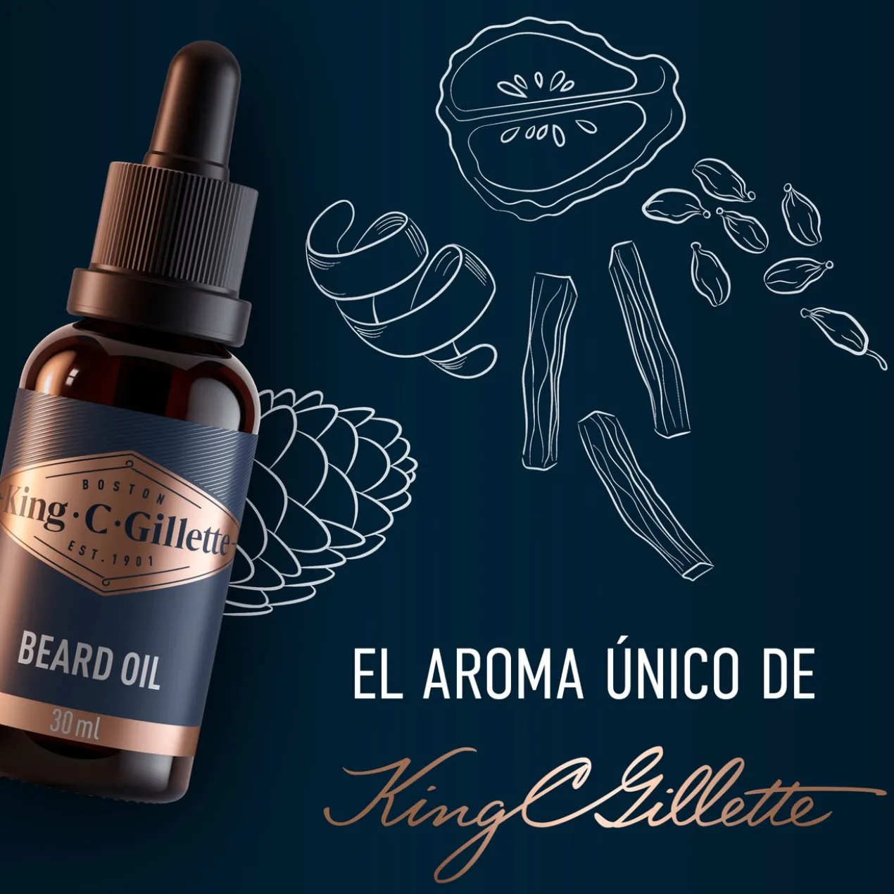 Gillette King C. Óleo de Barba Para Homem