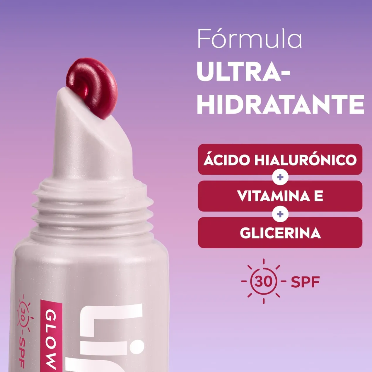 Glow Lips Berry Lábios com Efeito Glow SPF30