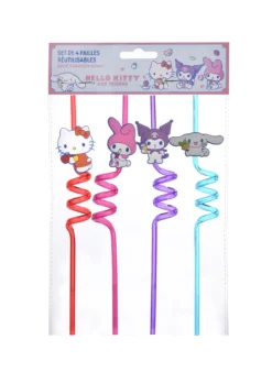 Hello Kitty and Friends Conjunto de Palhinhas Reutilizáveis