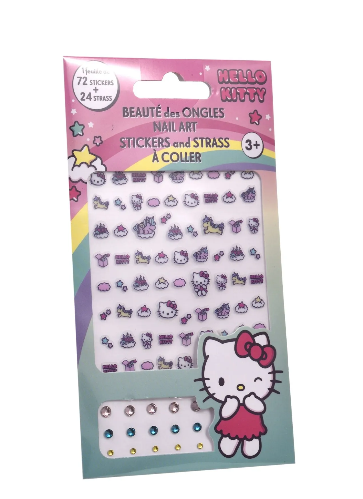 Hello Kitty Autocolantes e Pedras Strass para Decoração de Unhas
