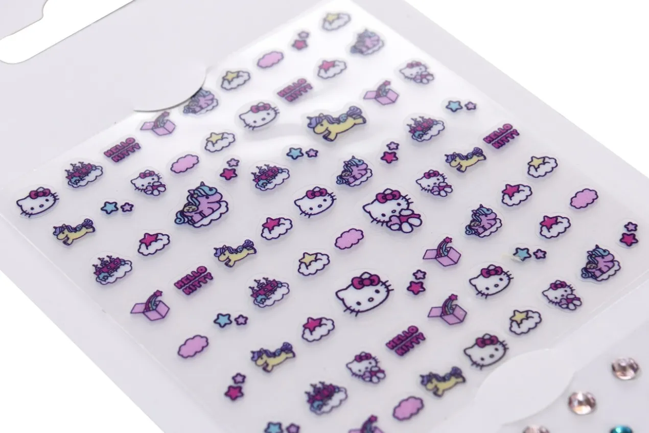 Hello Kitty Autocolantes e Pedras Strass para Decoração de Unhas