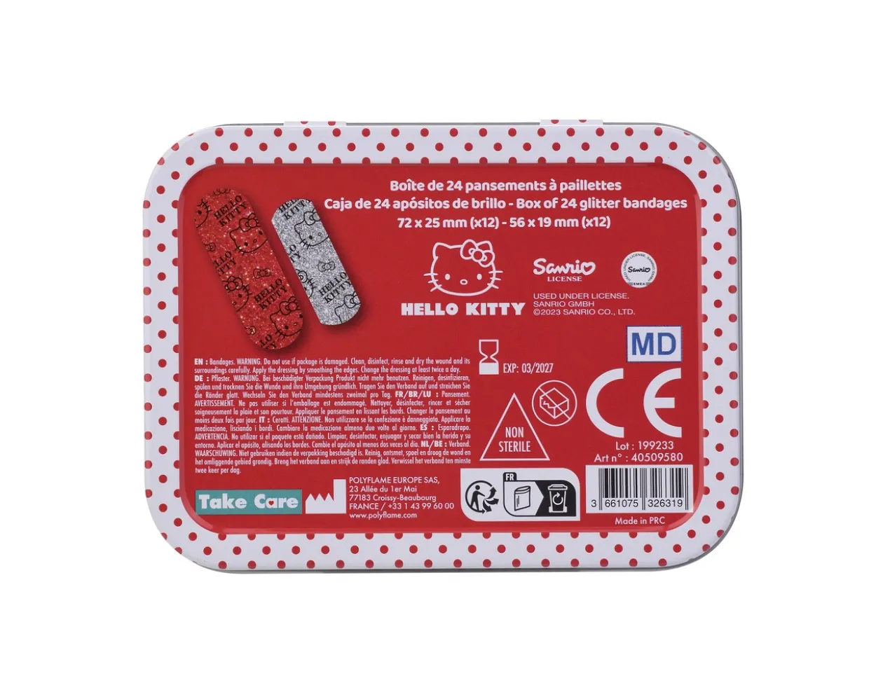 Hello Kitty Caixa de Pensos Brilhantes Infantil