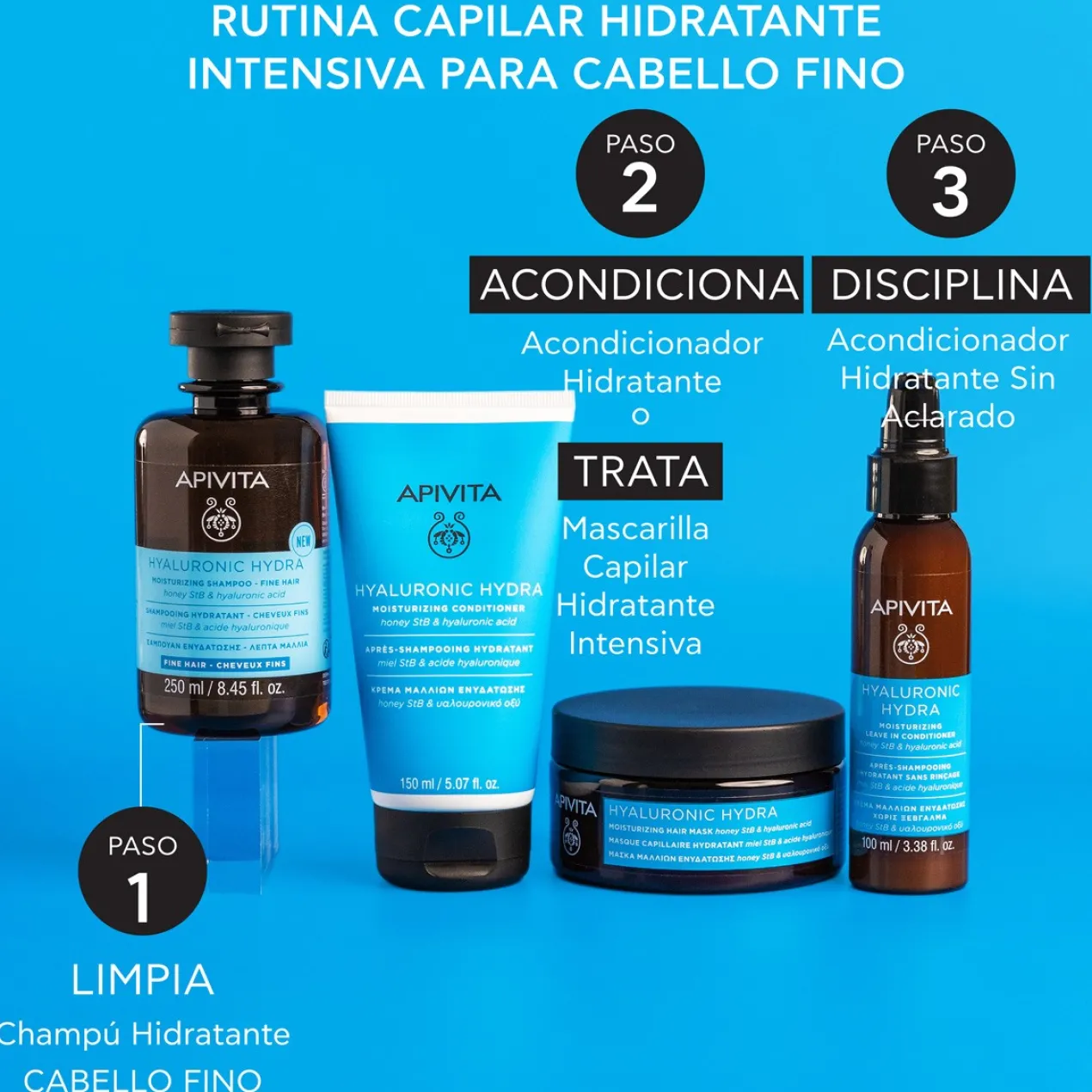 Hyaluronic Hydra Champô Hidratante para Cabelo Fino