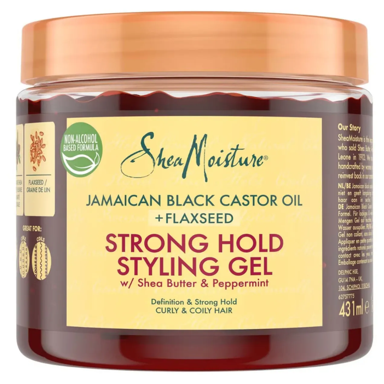 Jamaican Black Castor Oil + Flaxseed Gel de Pentear Fixação Forte