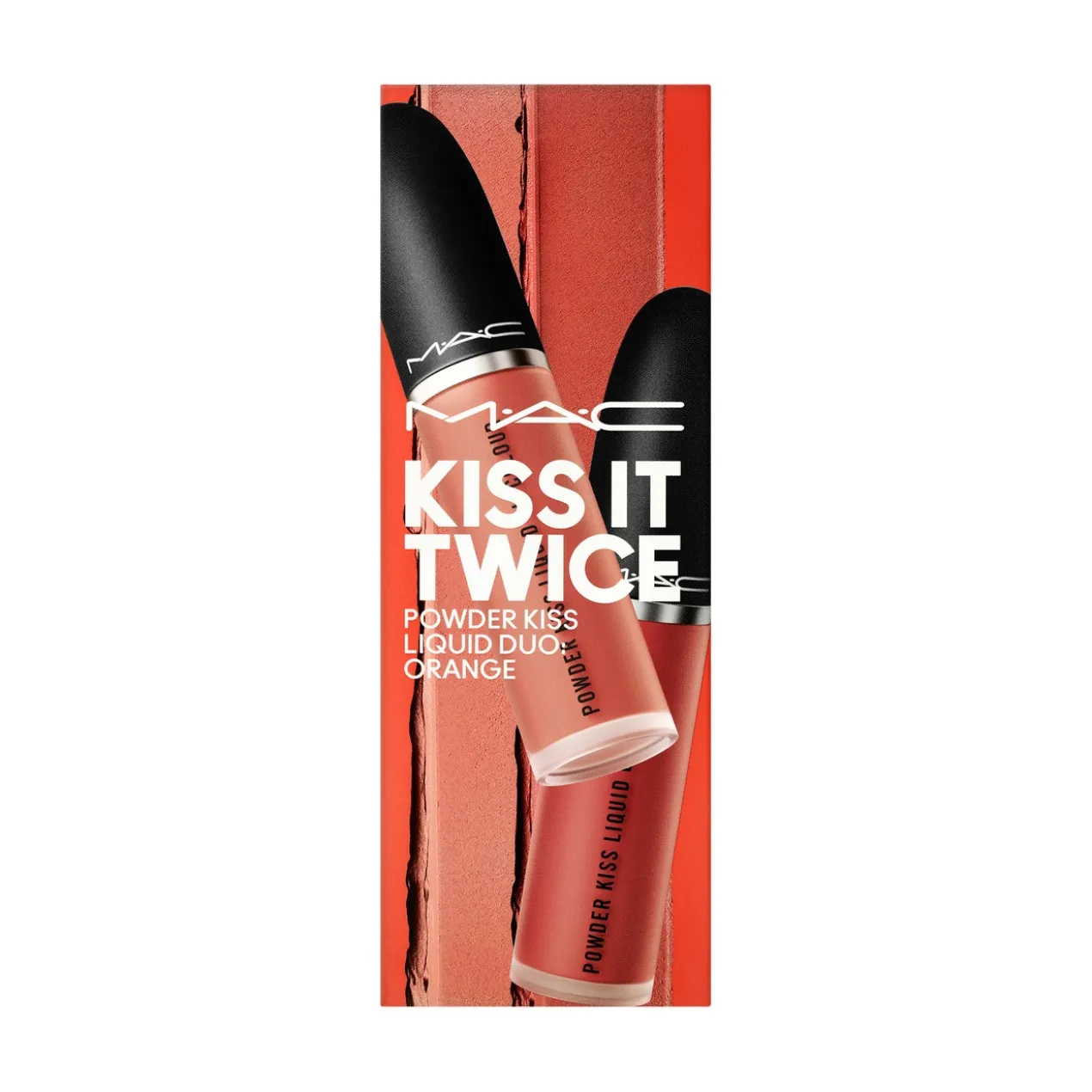 Kiss It Twice Powder Liquid Duo Estojo Batons Alaranjados (988 Little Tale e 984 Billion Smile)