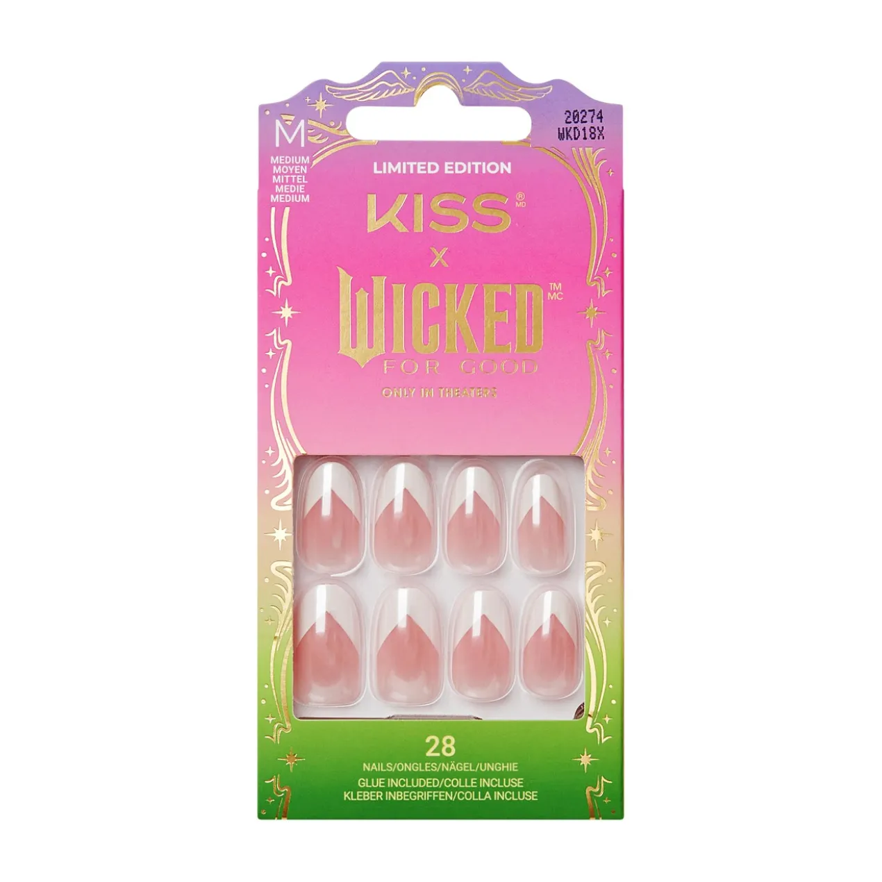Kiss x Wicked For Good Good News Glinda Conjunto de Unhas Postiças