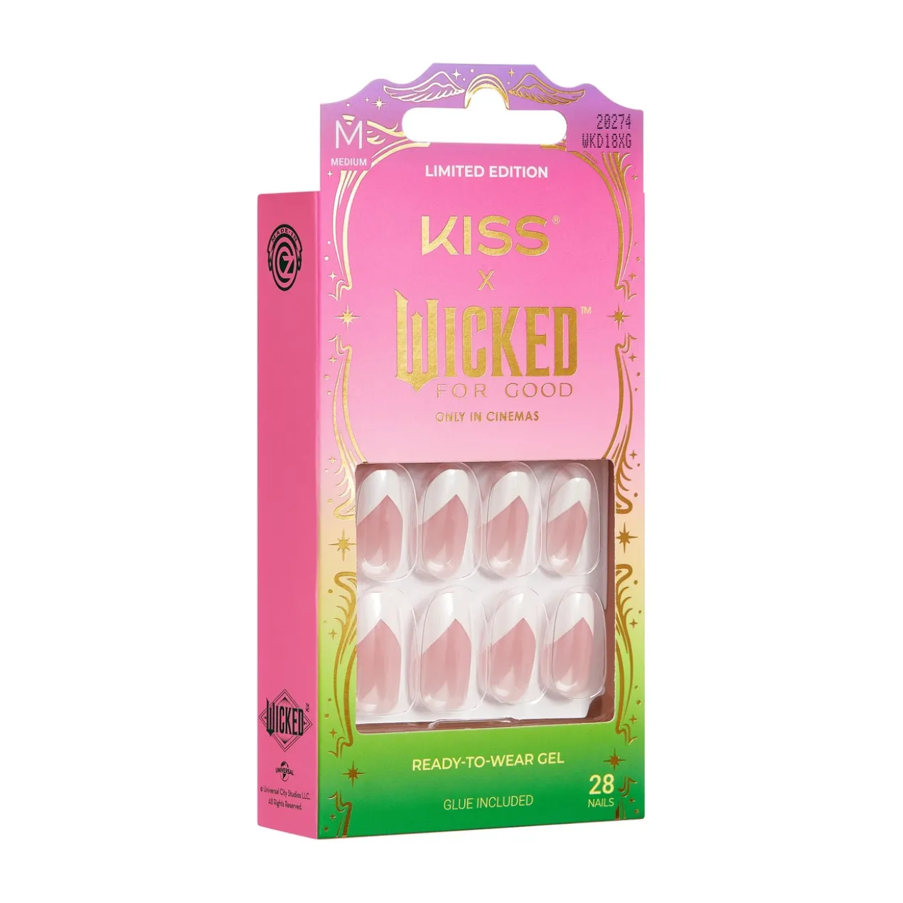Kiss x Wicked For Good Good News Glinda Conjunto de Unhas Postiças