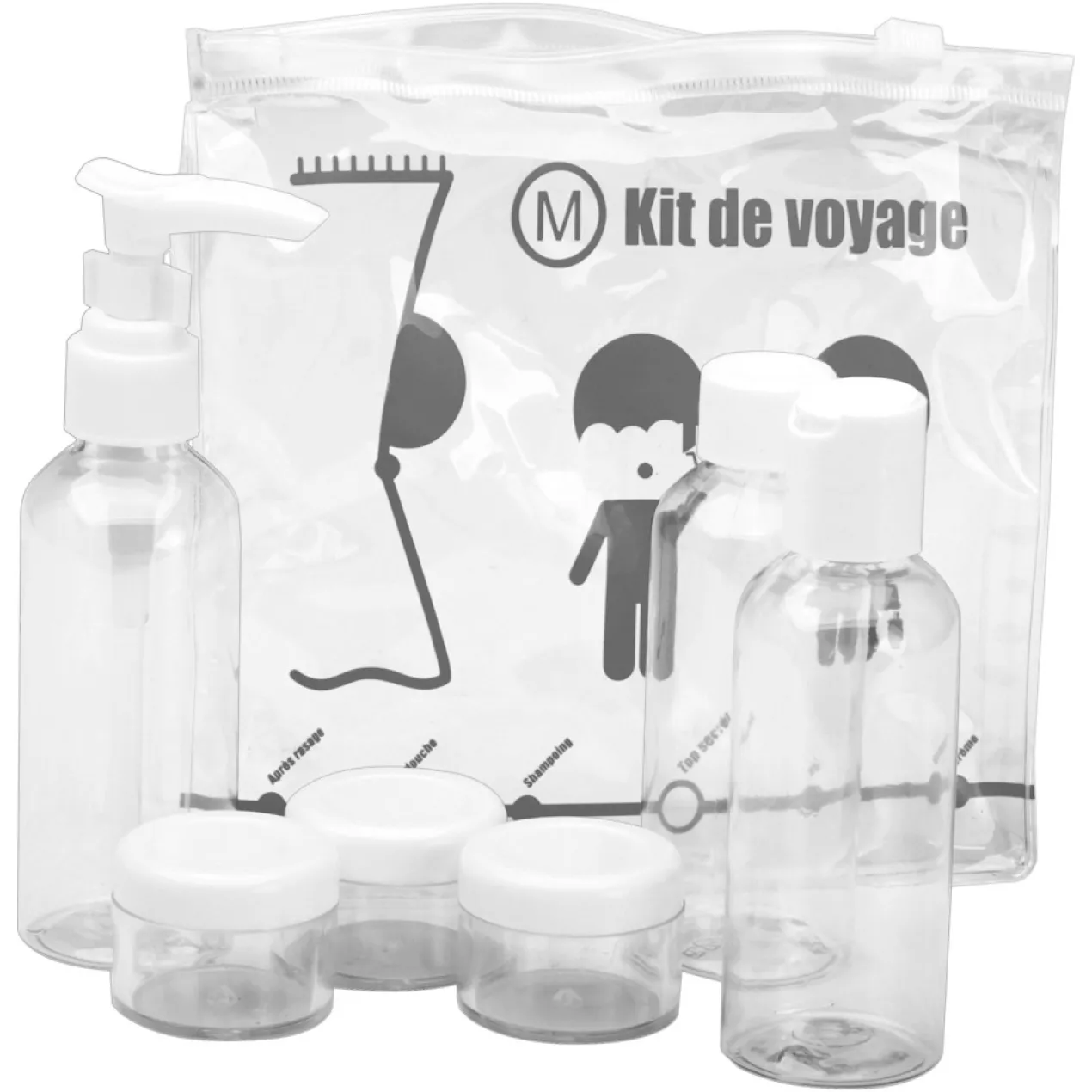 Kit de Viagem com Frascos Reutilizáveis