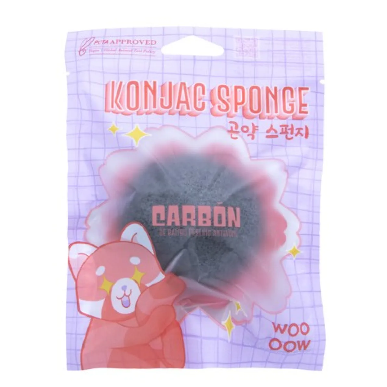 Konjac Esponja Carvão