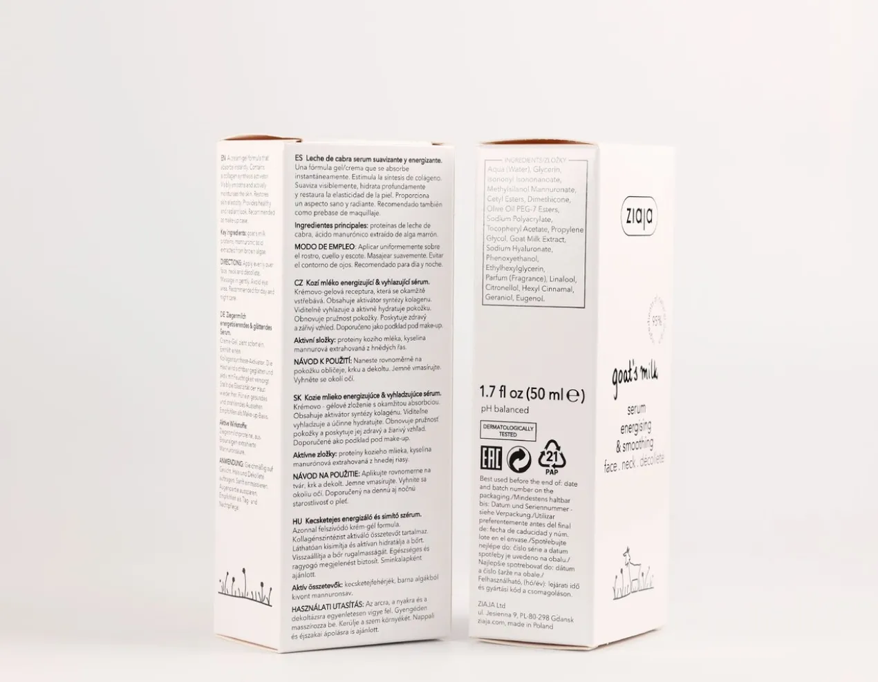 Leite de Cabra Sérum facial energizante e suavizante