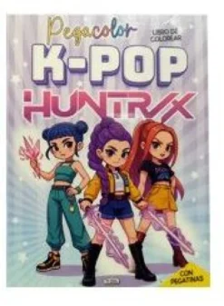 Livro para Colorir K-Pop Huntrix PegaColor Com Autocolantes