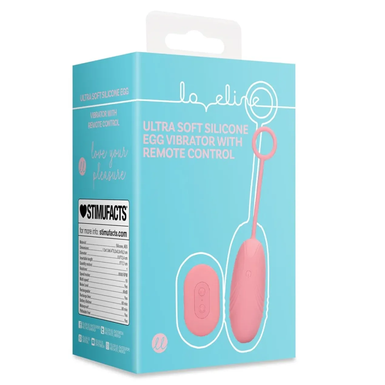 Loveline by Shots Ovo Vibratório Ultra Suave com Controlo Remoto Pink Arabesque