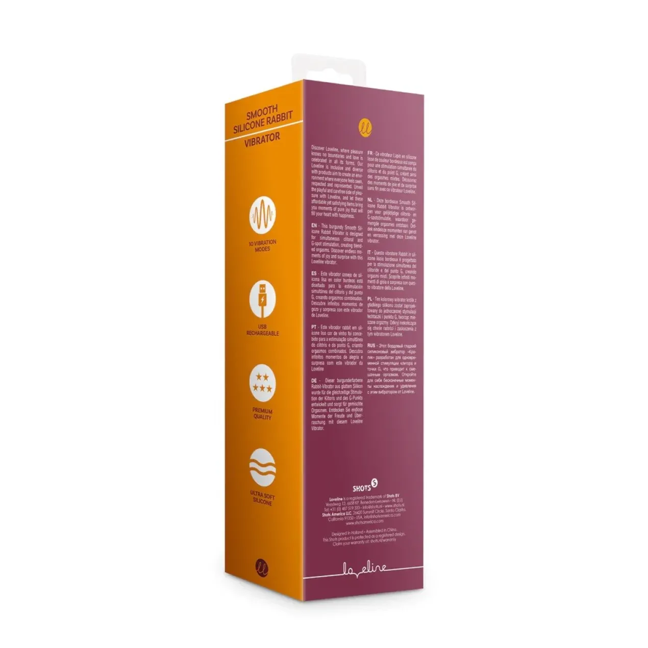 Loveline by Shots Vibrador Coelhinho Silicone Suave Dark Cherry
