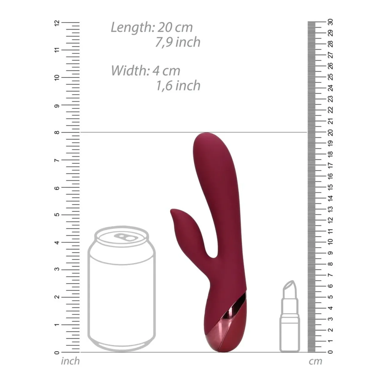 Loveline by Shots Vibrador Coelhinho Silicone Suave Dark Cherry