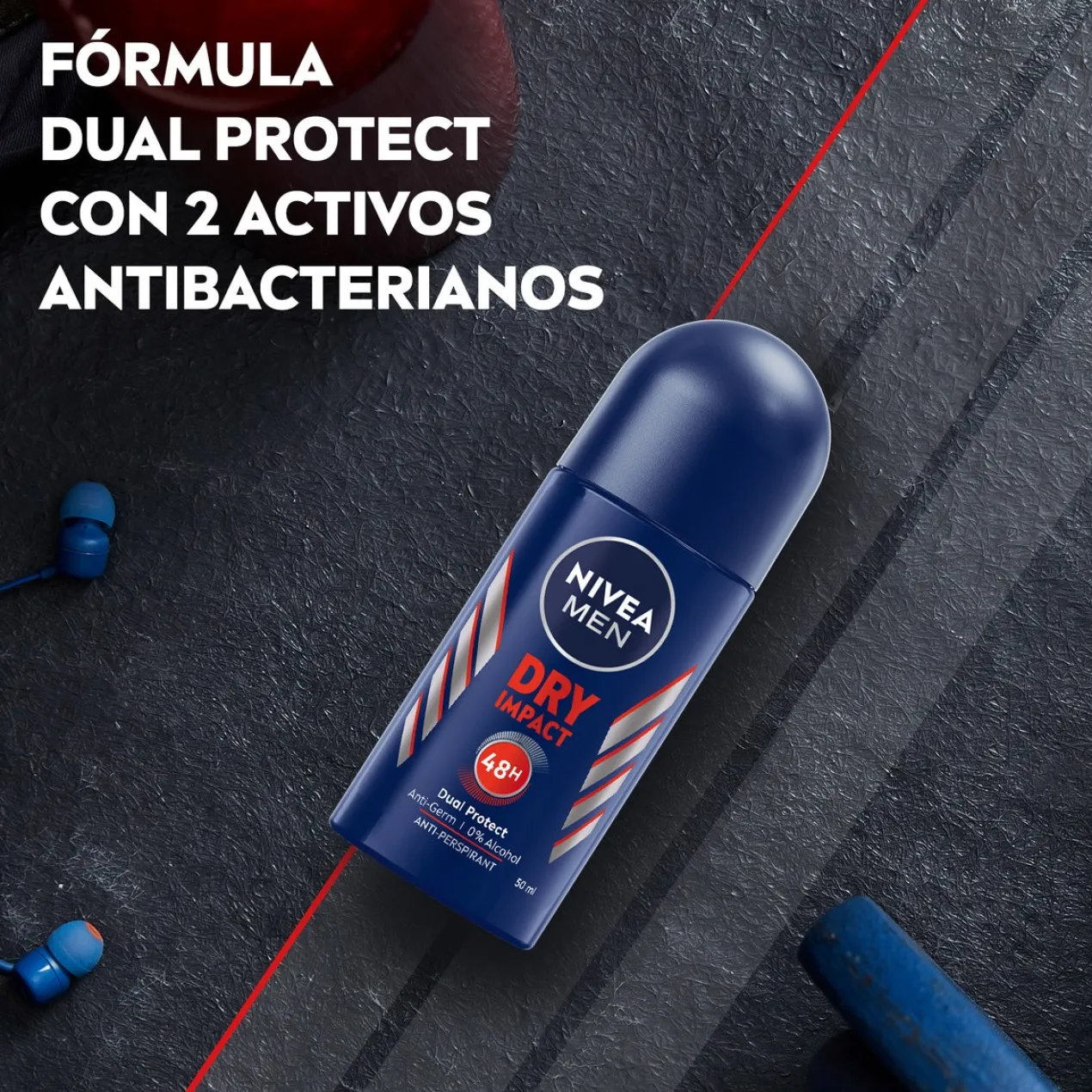 Men Dry Impact Desodorizante Roll-On 72h