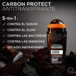 Men Expert Carbon Protect Desodorizante Roll-On Antitranspirante 5 em 1