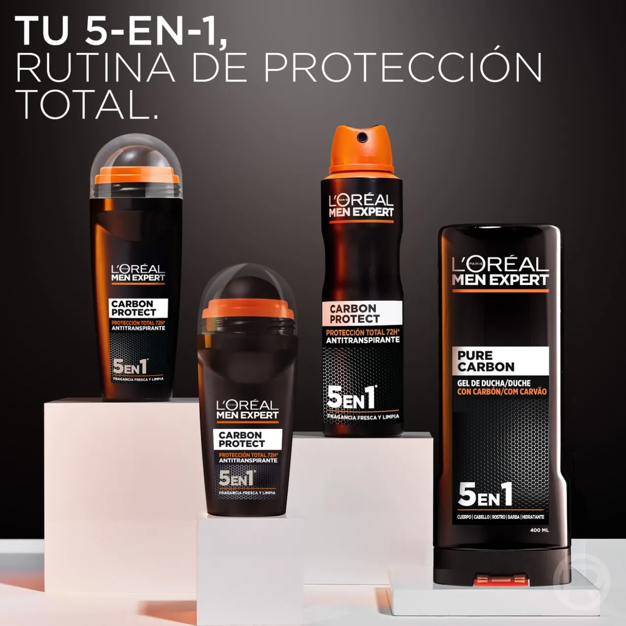 Men Expert Carbon Protect Spray Antitranspirante 5 em 1