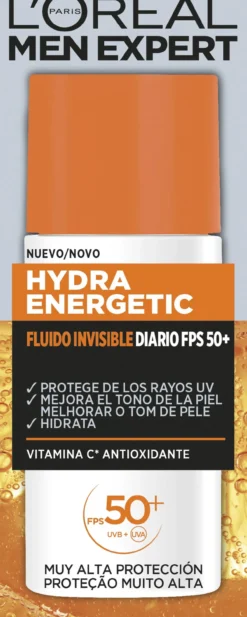 Men Expert Hydra Energetic Fluido Invisível Diário FPS 50+