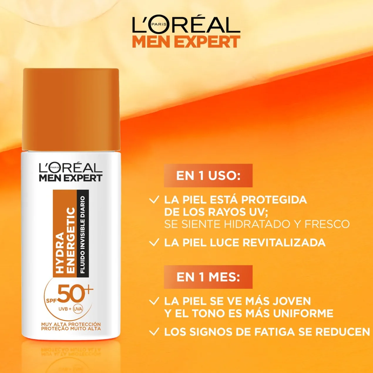 Men Expert Hydra Energetic Fluido Invisível Diário FPS 50+