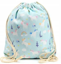 Mochila de Tecido com Cordas Unicórnio