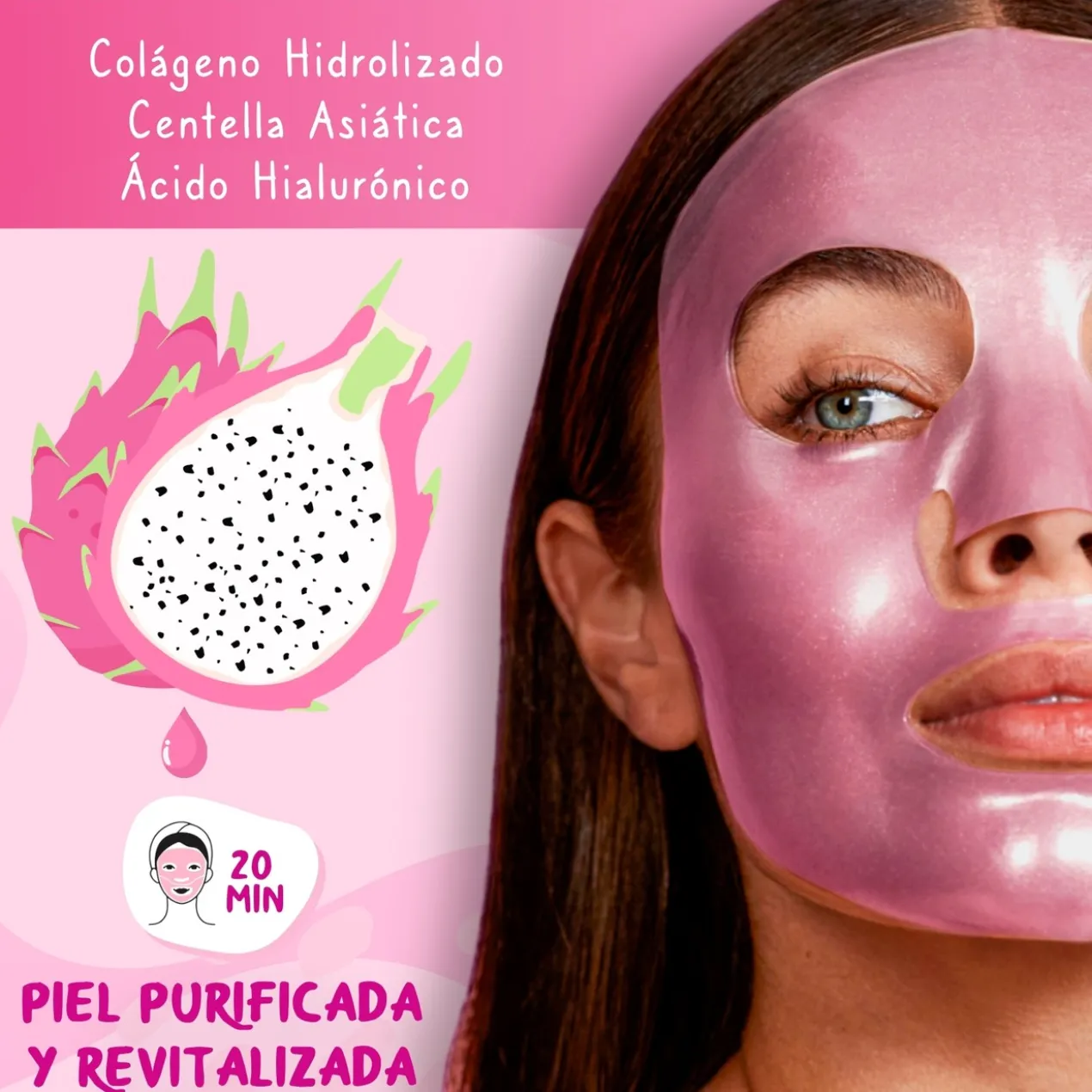 Máscara Facial de Hidrogel Purificante Pitaya