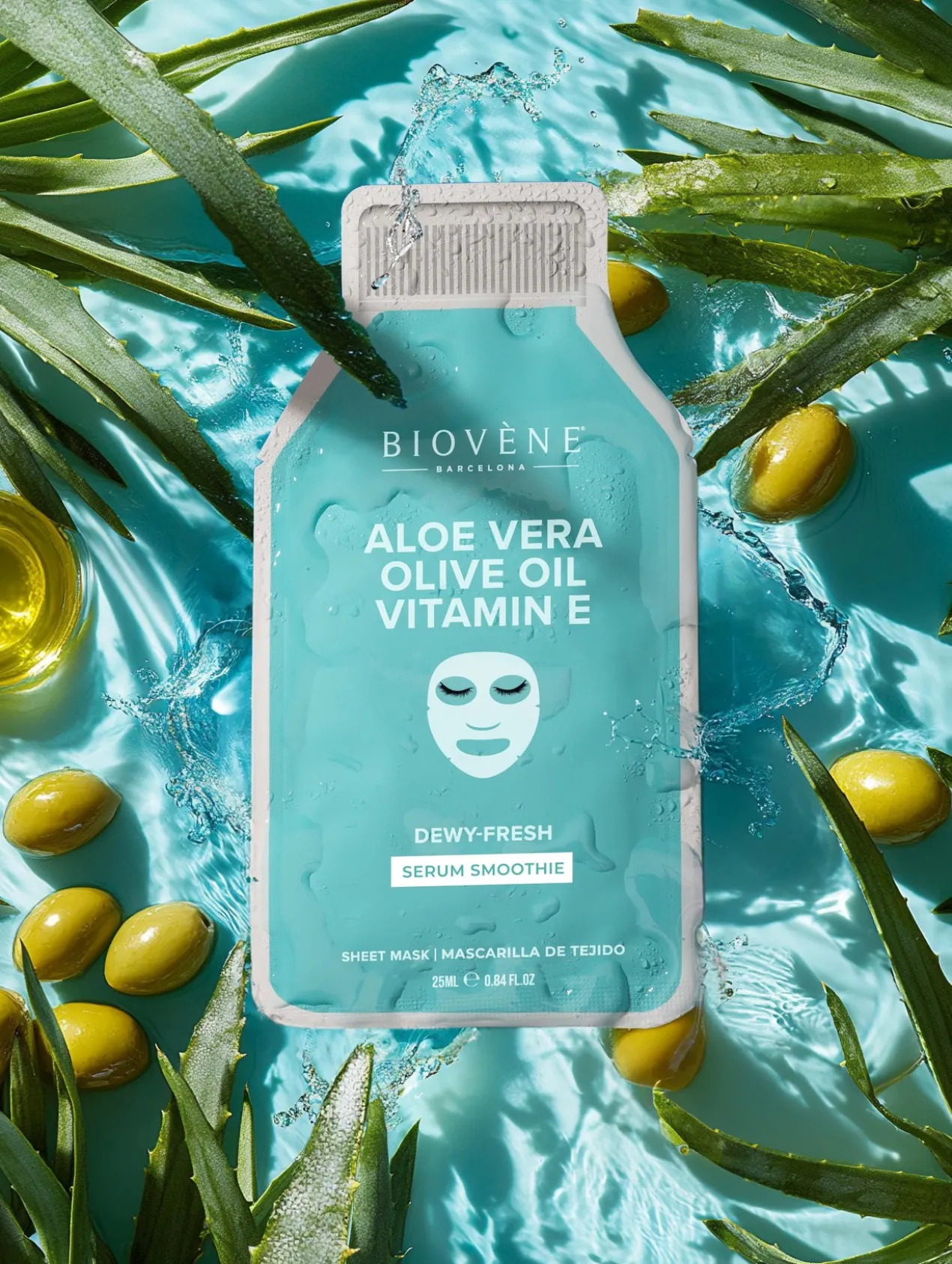 Máscara Facial Dewy-Fresh Aloe Vera + Vitamina E + Óleo de Oliva