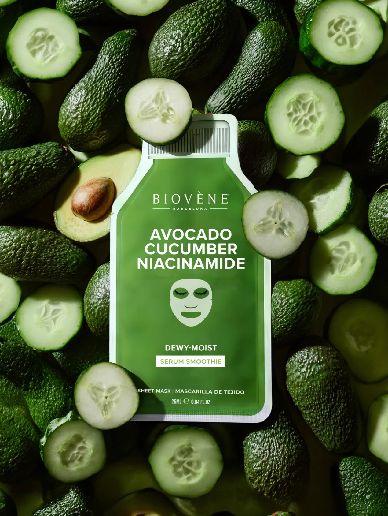 Máscara Facial Dewy Moist Abacate, Pepino e Niacinamida