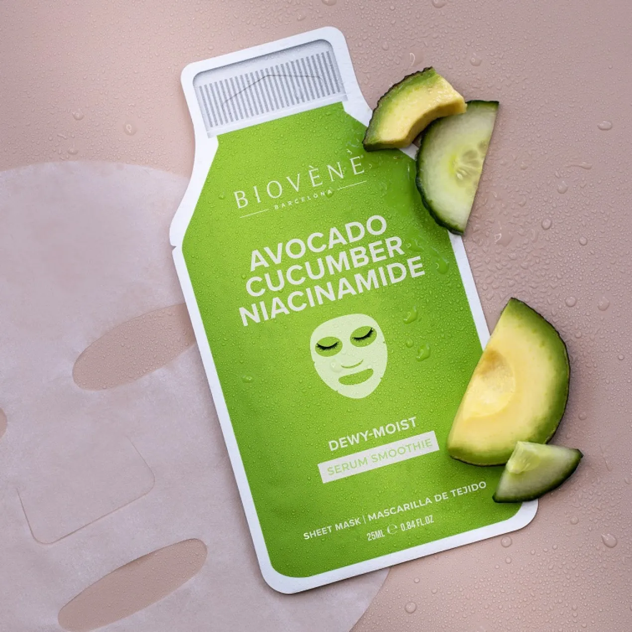 Máscara Facial Dewy Moist Abacate, Pepino e Niacinamida