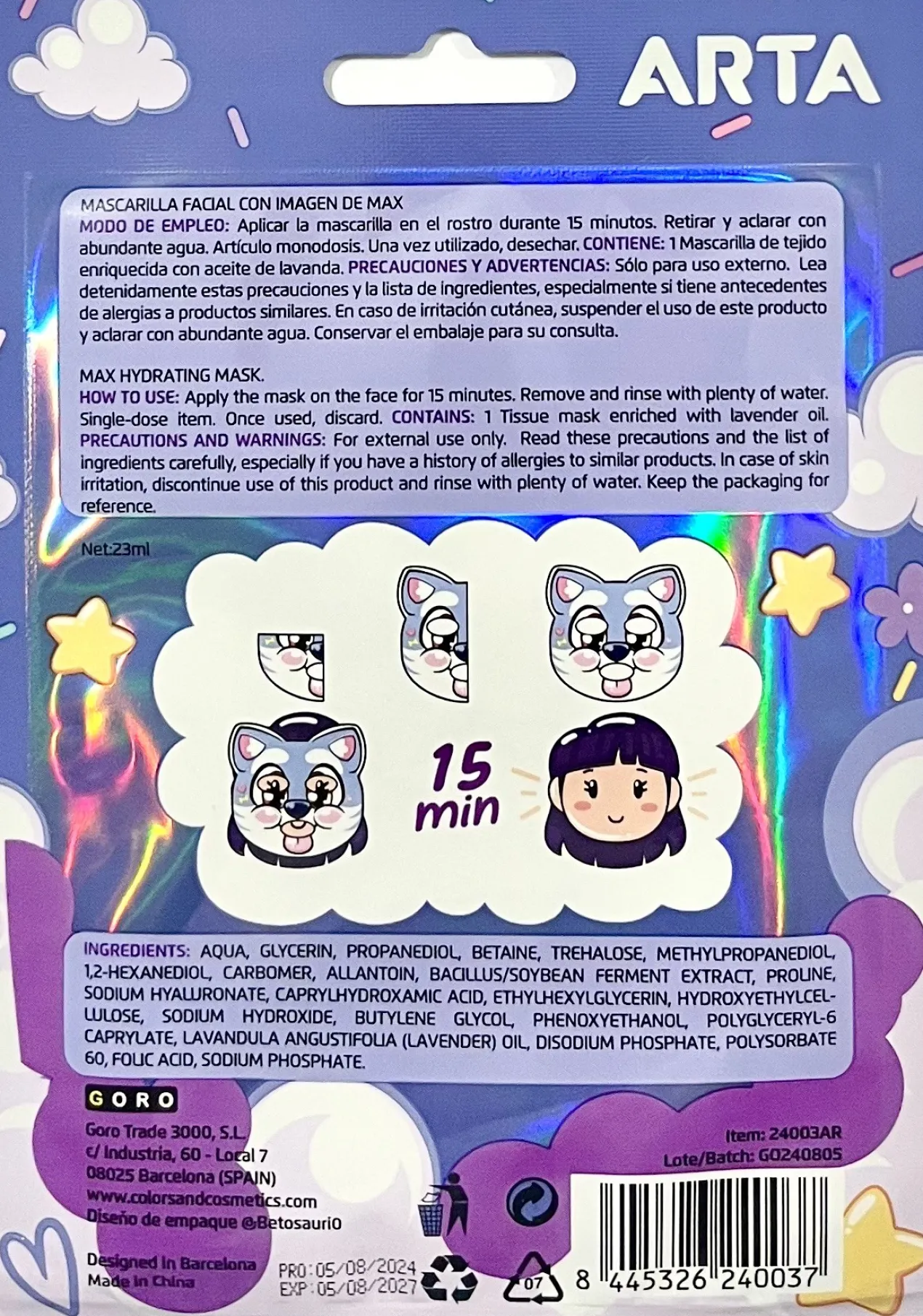 Máscara Facial Hidratrante Max