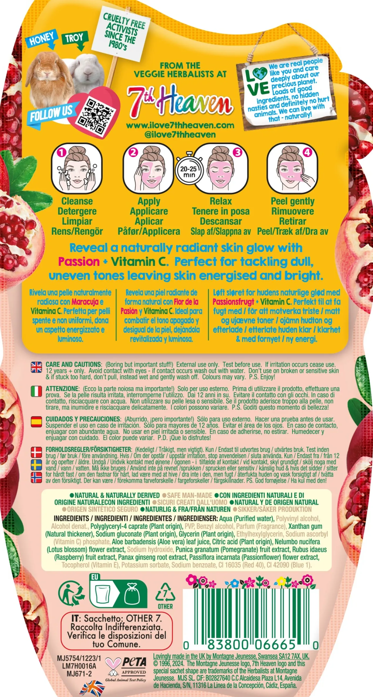 Máscara peel-off com passiflora e vitamina C