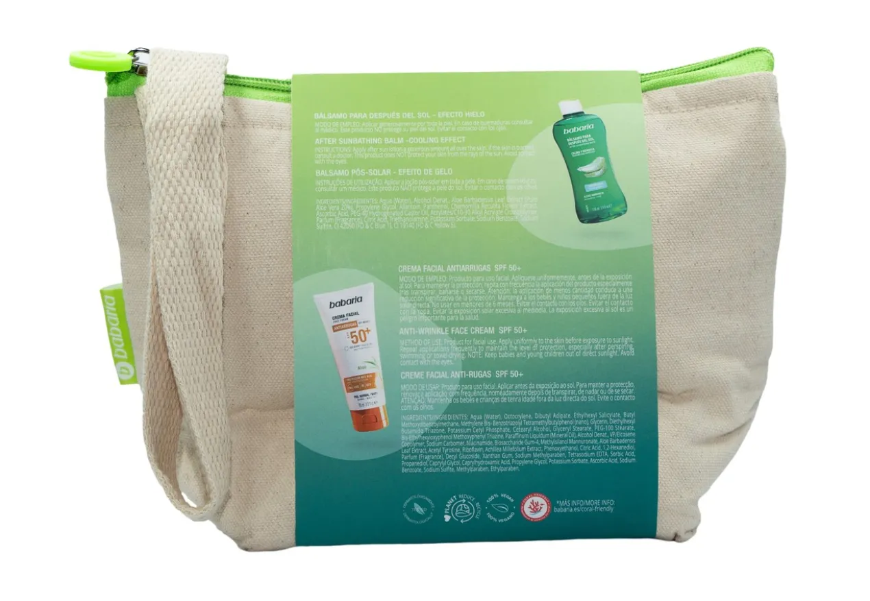 Nécessaire Sunshine Aloe Creme Facial SPF50+ e Bálsamo After Sun Efeito Gelo