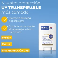 Nivea Sun Stick Facial Protetor Solar UV SPF50+ Toque Sedoso
