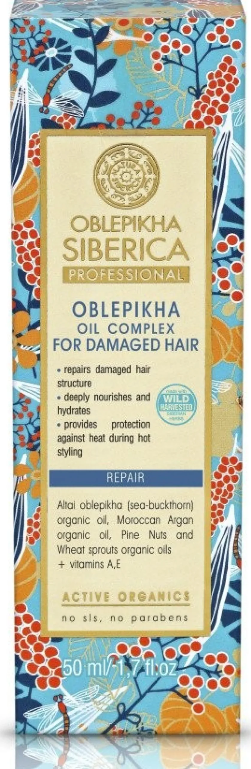 Oblepikha Complexo de Óleos Cabelos Danificados