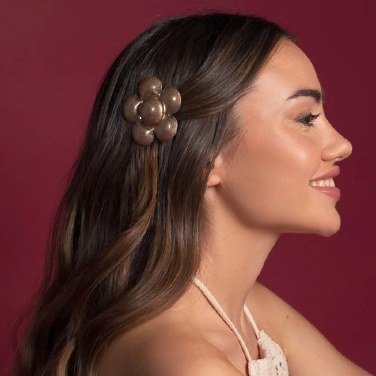 Oh My Hair Clip Flor Dourada